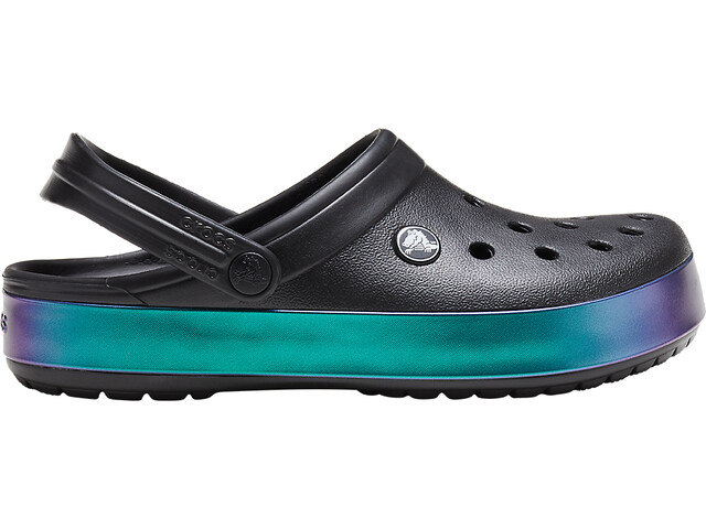 iridescent crocs with tassels
